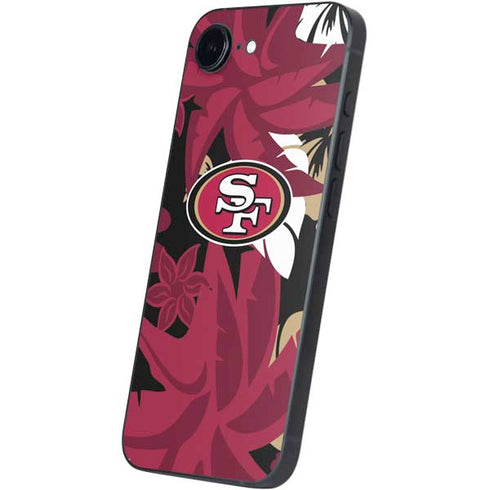 NFL San Francisco 49ers Tropical Print iPhone 16e Skin
